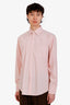 Brunello Cucinelli Pink Striped Cotton Button Up Shirt Size XL Mens