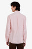 Brunello Cucinelli Pink Striped Cotton Button Up Shirt Size XL Mens
