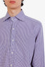 Tom Ford Purple Check Button Up Shirt Size XL Mens
