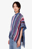 Missoni Blue/Pink Hooded Tassel Poncho Estimated Size S