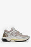 Pre-Loved Chanel™ Silver Metallic Leather Mesh CC Chunky Sneaker Size 36.5