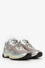 Pre-Loved Chanel™ Silver Metallic Leather Mesh CC Chunky Sneaker Size 36.5