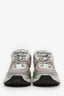 Pre-Loved Chanel™ Silver Metallic Leather Mesh CC Chunky Sneaker Size 36.5