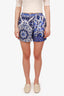 Louis Vuitton Blue/White Silk Twill Bandana Print Shorts Estimated Size S