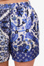 Louis Vuitton Blue/White Silk Twill Bandana Print Shorts Estimated Size S