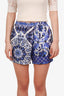 Louis Vuitton Blue/White Silk Twill Bandana Print Shorts Estimated Size S