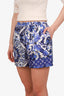 Louis Vuitton Blue/White Silk Twill Bandana Print Shorts Estimated Size S