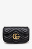 Gucci Black Leather GG Marmont Super Mini Crossbody Bag