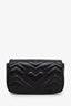Gucci Black Leather GG Marmont Super Mini Crossbody Bag