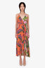 Farm Rio Multicolour Wrap Midi Dress With Beading Detail Size XS