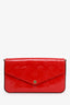 Louis Vuitton Burgundy Monogram Vernis 'Felicie' Pochette on Chain with Inserts