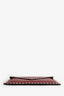 Valentino Burgundy Grainy Calfskin Rockstud Envelope Clutch