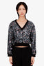 Rachel Comey Black Sequined V-Neck Sweatshirt Size 6