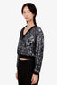 Rachel Comey Black Sequined V-Neck Sweatshirt Size 6