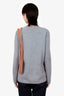 Loewe Grey Wool Leather Belt Detail Knit Sweater Size M