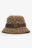 Gucci Brown Canvas/Leather GG Monogram Bucket Hat Size M