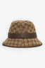 Gucci Brown Canvas/Leather GG Monogram Bucket Hat Size M