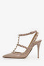 Valentino Nude Patent Leather Cage Rockstud Heels Size 39.5