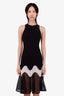 Jonathan Simkhai Black/White Mesh Crochet Midi Sleeveless Dress Size 2