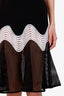 Jonathan Simkhai Black/White Mesh Crochet Midi Sleeveless Dress Size 2