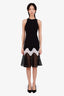 Jonathan Simkhai Black/White Mesh Crochet Midi Sleeveless Dress Size 2