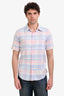 Thom Browne Pink/Blue Cotton Check Short Sleeve Button Down Shirt Size 2 Mens