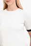 Max Mara White Knitted Short Sleeve T-Shirt Size S