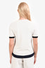 Max Mara White Knitted Short Sleeve T-Shirt Size S
