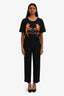 'S Max Mara Black Straight Leg Cuffed Trousers Size 2