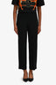 'S Max Mara Black Straight Leg Cuffed Trousers Size 2