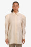 Max Mara Beige Cotton 'Faraday' Long Sleeve Shirt Size 8