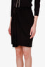 Saint Laurent Black Pleated 'Preto' Midi Skirt Estimated Size XXS