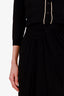 Saint Laurent Black Pleated 'Preto' Midi Skirt Estimated Size XXS