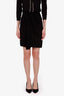 Saint Laurent Black Pleated 'Preto' Midi Skirt Estimated Size XXS