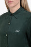 Kith Green Satin Logo Button-Up Top Size S