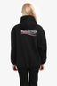 Balenciaga Black Cotton Logo Hoodie Size S