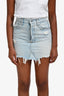 Agolde Blue Denim Distressed Mini Skirt Size 24