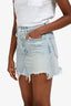 Agolde Blue Denim Distressed Mini Skirt Size 24