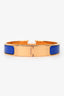 Hermés Gold Tone Royal Blue Clic Clac H Bracelet