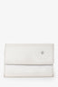 Pre-Loved Chanel™ 2008/09 Off White Interlocking CC Logo Camellia Card Holder
