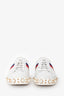 Gucci White Leather Faux Pearl Accents Web Ace Sneakers Size 36
