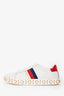 Gucci White Leather Faux Pearl Accents Web Ace Sneakers Size 36
