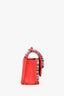 Pre-Loved Chanel™ 2021 Coral Pink Leather Airpod Case with Chain