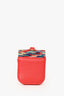 Pre-Loved Chanel™ 2021 Coral Pink Leather Airpod Case with Chain