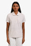 A.P.C Baby Pink Multicolour Stripe Short Sleeve Polo Shirt Size S