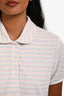 A.P.C Baby Pink Multicolour Stripe Short Sleeve Polo Shirt Size S