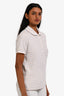 A.P.C Baby Pink Multicolour Stripe Short Sleeve Polo Shirt Size S