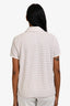 A.P.C Baby Pink Multicolour Stripe Short Sleeve Polo Shirt Size S