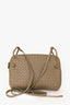 Bottega Veneta Taupe Leather Intrecciato Nodini Crossbody Bag