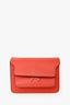 Marni Red Grained Leather Mini Trunk Crossbody Bag